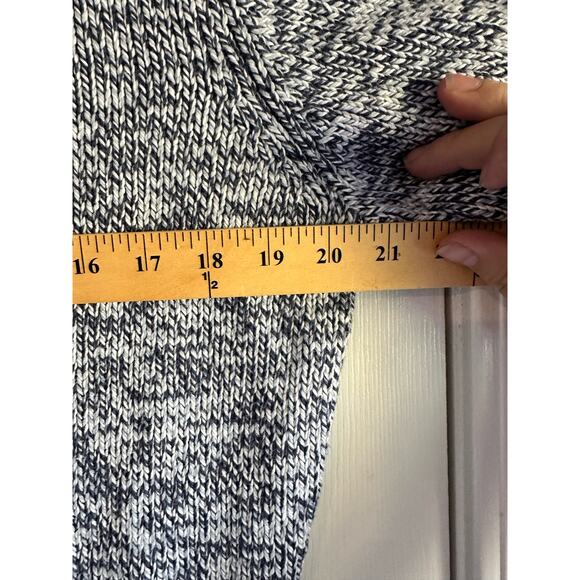 Talbots Vintage Marled Cotton Navy White Collared Cardigan Rag Sweater Size M - Picture 5 of 7